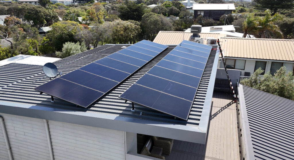 Solar panels installed on a rooftop