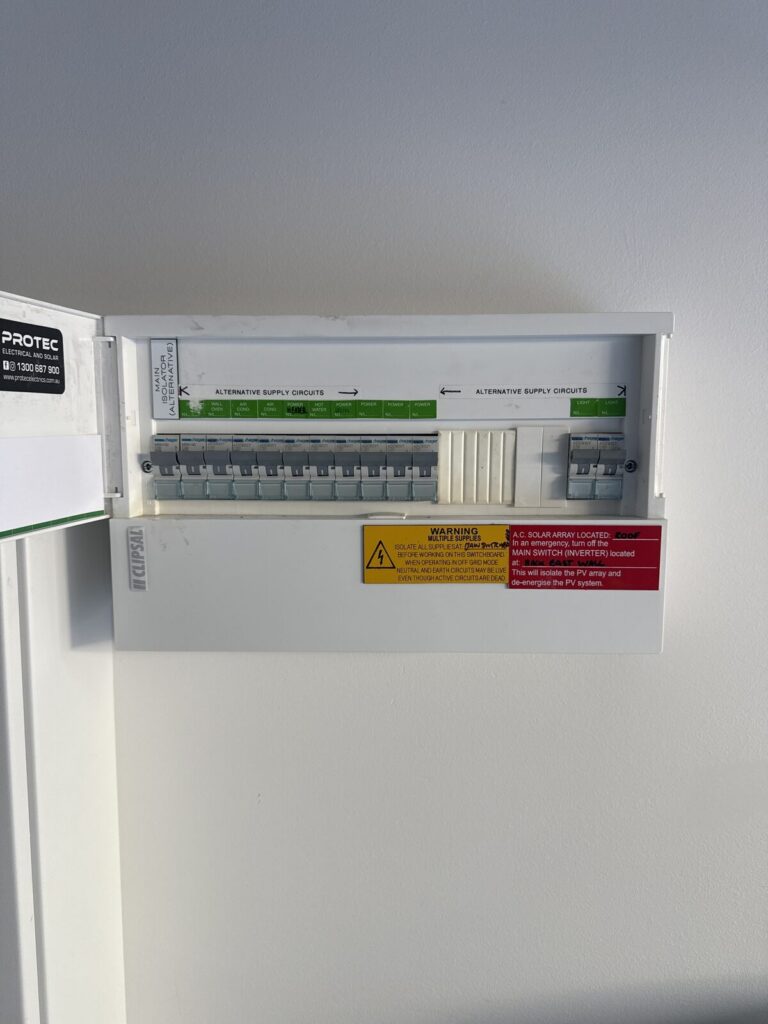 Open switchboard with circuit breakers